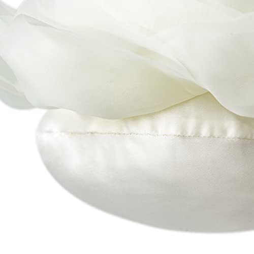 Image of JWH Handmade Flower Throw Pillow Cover, 14 Inch, Creamy White