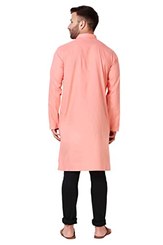 In-Sattva Men's Indian Classic Banded Collar Pure Cotton Long Kurta Tunic4