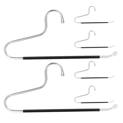 iplusmile Organizador de Armario 6 Perchas para Pantalones y Corbatas, Diseño Plegable Antideslizante, Adecuado para Armarios Compactos