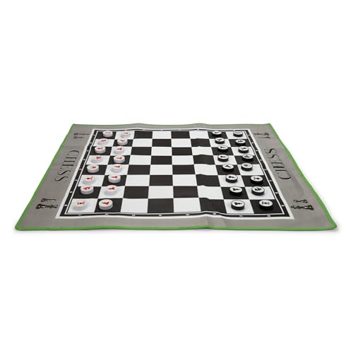 Nasco PE08645 Giant Floor Chess Game for 2-4 Players, Includes Carpet and Pieces