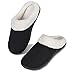Herren Damen Winter Hausschuhe Memory Foam Wärme Bequem Plüsch Pantoffeln Home rutschfeste Slippers Schuhe Indoor Outdoor(Fg Schwarz,46EU/47EU)