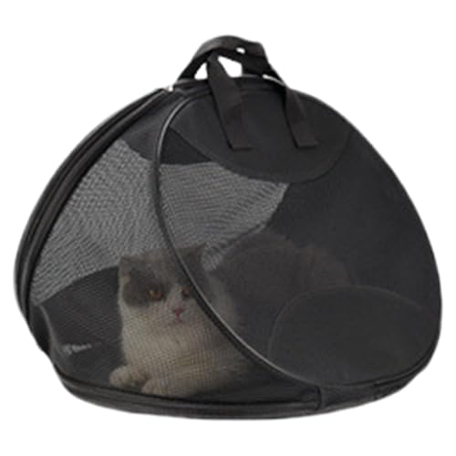 猫用トラベルバッグ - コンパクトメッシュキャットキャリア,通気性 の軽量ポータブルポーチでアウトドアや旅行に最適 小型犬や子猫 子犬用