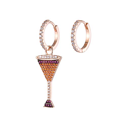 Bijou femme cuivre ronde design orange et cristal incolore raffiné
