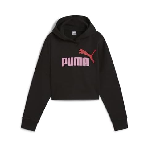 PUMA Girls Black Cropped Hoodie G Sweat Cover