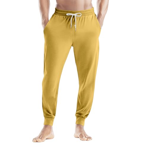 Mens Sleep Pants,Cotton Pajama Pants Lightweight Soft Lounge With Pockets Sleep Pj Bottoms, M-3XL