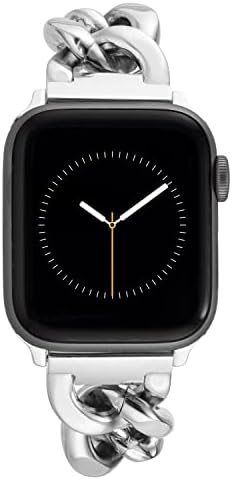 Anne Klein Fashion Chain Bracelet for Apple Watch, Secure, Adjustable, Apple Watch Replacement Band, Fits Most Wrists, Silver, 42/44/45/Ultra/Ultra 2, WK/1016SVSV424445