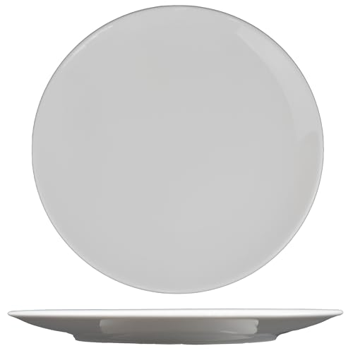 summa Pack de 6 platos llanos coupe blancos - 15cm - Colección Alba - Platos de Porcelana de altas prestaciones - Diseño elegante - Uso en casa y restaurantes