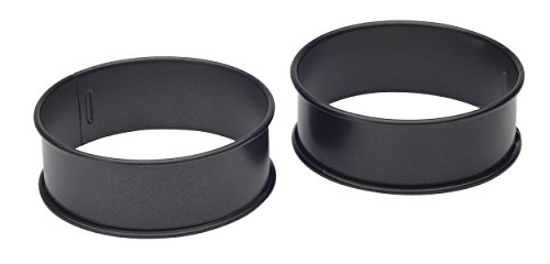 KitchenCraft Set of 2 Non-Stick Egg Rings Metal Cookware for Frying Poaching Eggs Omelettes and Mini Pancakes Easy Release Breakfast Tools PFAS-Free