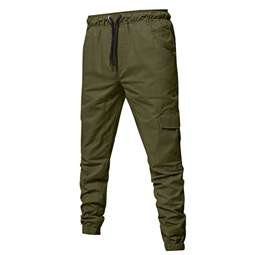 DuDubaby Men's Casual Pants Fashion Cargo Pant Work Tapered Stretch Athletic Joggers Sweatpants Trousers with Pockets4