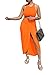 LYANER Women's 2 Piece Outfits Tank Crop Top and High Low Hem Ruched Bodycon Midi Skirt Bright Orange XX-Large