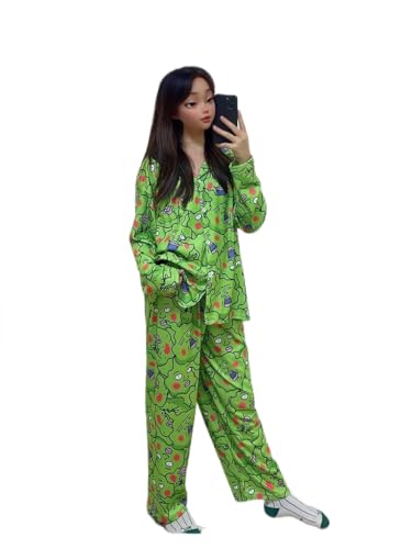 DDWRGD Mob 100 - Dimple Unisex Cute Piece Pajamas Novelty Green