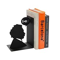 balvi Buchstütze Einstein Schwarz Farbe Dekorative Buchstütze die Ikone von Albert Einstein Eisen 17