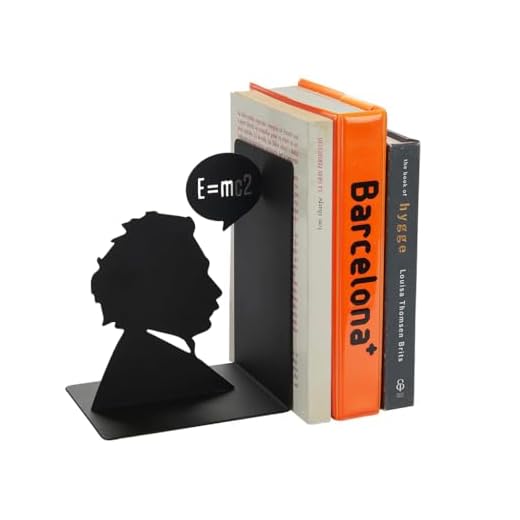 Balvi Sujeta Libros Einstein Color Negro Sujetalibros Decorativo con la icónica Figura de Albert Eins