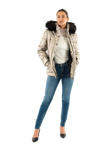 Morgan femme doudoune à capuche métalisée Mordoré Taille 36