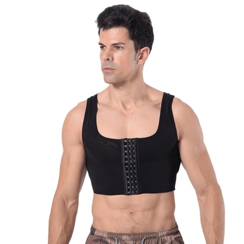 SUIUOI Body Shaper pour homme - Attache de compression plate - Cacher la gynécomastie - Pull de poitrine - Attache de compression - Perte de poids - Corset -...