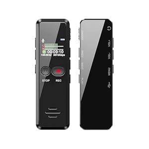 Liebssen Digitales Diktiergerät 8GB 1536kbps hohe Aufnahmequalität Geräuschreduzierung One-Touch-Aufnahme,Spracher... MP3, Aufnahmegerät für Vortrag, Vorlesung, Interview, Meeting usw.