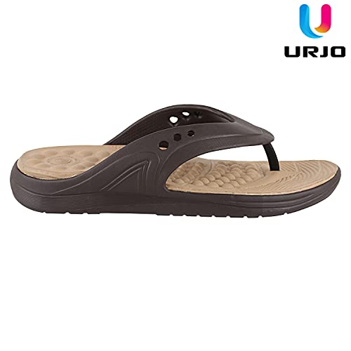 Image of URJO FOAM Men's Slippers /FlipFlops Lightweight Super Flexible Arch Support Durable Anti Skid & Stylish Dailywear Slippers /FlipFlops for Men