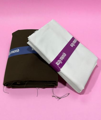 Image of Raymond Makers Men's Shirt & Trouser Fabric Combo with Premium Gift Box | Solid Shirt Fabric with Formal Trouser Fabric | Unstitched Dress Material for Office & Formal Wear