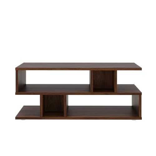 Image of Wakefit Center Table | 1 Yr Warranty | Coffee Table for Living Room Wooden, Tea Table for Living Room Wooden, Sofa Table, Free Installation from Brand, Modern Multi-Functional & Wobble-Free(Crema)