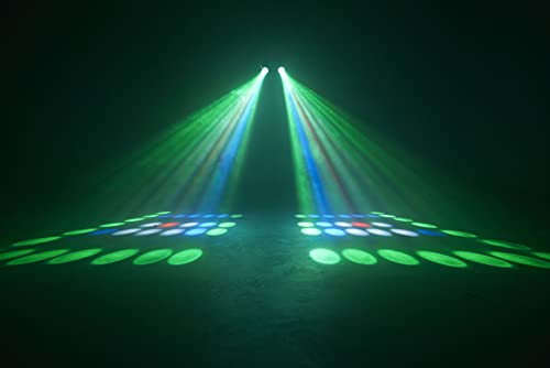 Lenco LFM-110 Dual Matrix RGB Partylicht - mit Nebelmaschine - integrierte Lichtshowprogramme - 1 Liter Fassungsvermögen für Nebelflüssigkeit - Nebel-Timer - schwarz