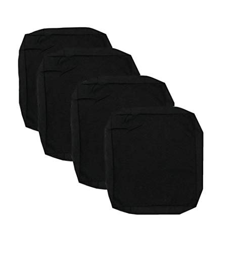 Patio Chair Cushion Cover 22X20X4’’ Outdoor Indoor Seat Cushion Cover Waterproof 600D Oxford Fabric Heavy Duty Washable Chair Seat Replacement Cover for Outdoor Furniture Cushions (Black, 4Pcs)