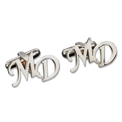 Mens Personalized Titanium Cufflinks - Custom Engraved with Initials Name Logo or Symbol - Premium Gift for Wedding Groom Business Anniversary & Birthday (Silver)