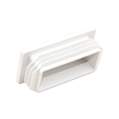 Image of Flyshop 8 PCS Tube Chair Glide Rectangle Tubing End Cap White Plastic Plug Pipe Inserts 30 x 60 mm, 1-3 /16 inch x 2-3 /8 inch