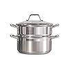 Tramontina Gourmet 5-Quart Steamer Set, Tri-Ply Base Stainless Steel Dutch Oven with Steamer Insert and Glass Lid, Induction-Ready #2