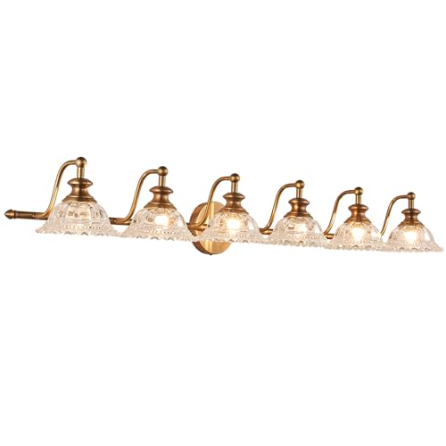 Image of XIEDUN 45 inch Bathroom Light 6 Light Vanity Light Fixtures (Exclude G9 Bulb) Vanity Lights for Bathroom