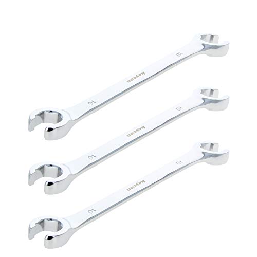 Auniwaig 3Pcs 16Mm X 18Mm Flare Nut Metric Wrench Set,Metric Double Open End High Carbon Steel, Polished Chrome Plated #TOP3