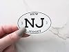 New Jersey Stickers, White Oval NJ Bumper Sticker | Jersey Shore Laptop Decals | South Jersey Decal, North Jersey Stickers for Hydroflask #4