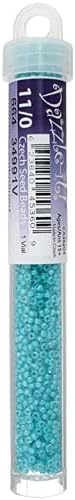 John Bead Czech Glass Seed Beads 11/0 Color Lined Turquoise 23Grams Beads for DIY Arts Crafts Jewelry Bracelets Necklaces Earrings Making