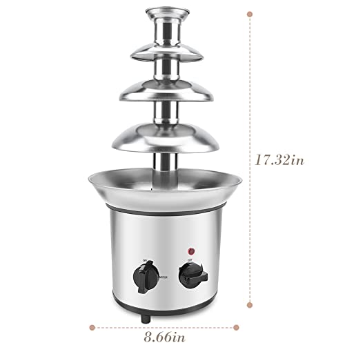 Chocolate Fountain 4 Tier Chocolate Fountain Machine Chocolate Fountain Fondue Set Electric Electric Chocolate Melting Machine Fondue Maker Fountain UK Plug 220V - Image 6