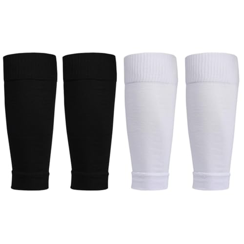 QEXUJOW - QEXUJOW Mens Sports Socks,2 Pairs Black Footless Football Socks,Mens Compression Socks,Football Socks,Durable Elastic Socks