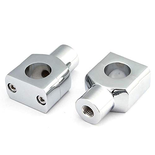 Innoglow Motorcycle Handlebar Risers 1" Motorcycle Handlebars Mount Clamp Universal Chrome Round Bar For Harley Kawasaki Suzuki Yamaha (2 Pcs) #TOP2