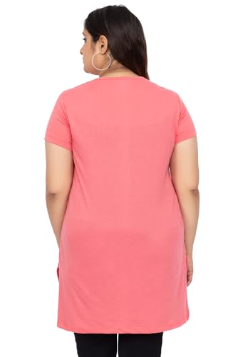 Image of Women Printed Cotton Tshirt with Side Slits & Pocket