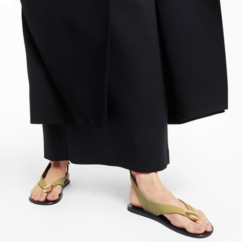 Image of Flat Sandals for Women Strappy Sandals Comfortable Dressy Beach Flip Flop Slides Thong Sandals for Women with Metal Circular