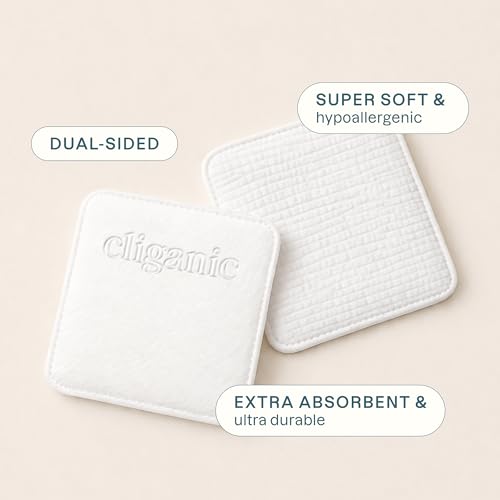 Image of Cliganic Extra Large Face Pads (400 Count) - Soft, Extra Absorbent, Ultra Durable, Hypoallergenic, For Makeup, Nail Polish & Daily Buildup Removal, Toner & Cleanser Application, Dual Sided & Lint-Free