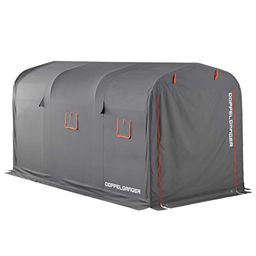 ドッペルギャンガー(DOPPELGANGER) ストレージバイクガレージ バイク用 XLサイズ 屋外簡易車庫 全長337cm グレー ウルトラ級大型バイク格納 [W160×L(D)337×H170cm] DCC330XL-GY