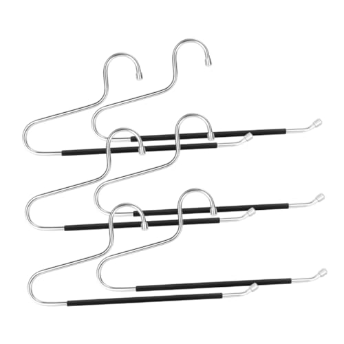 STOBAZA 6Pcs Open Ended Pants Hangers Space Saving Slip Clothes Organizer for Jeans Trousers and Scarves Closet Storage