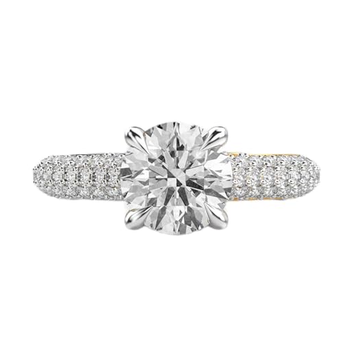 Bague Mariana moissanite en argent plaqué or pour illuminer vos soirées de gala