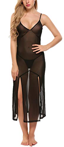 Image of Xs and Os Women's Polyester & Spandex Plain Maxi Nightgown