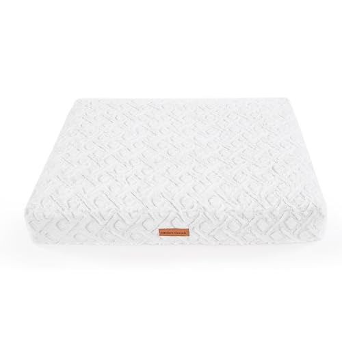 Image of Modern Threads Ultra Plush Orthopedic Memory Foam Pillow Bed for Large Dogs with Supportive Filling and Stylish Textured Design, Grey, (36 inch L x 27 inch W x 4 inch Th)