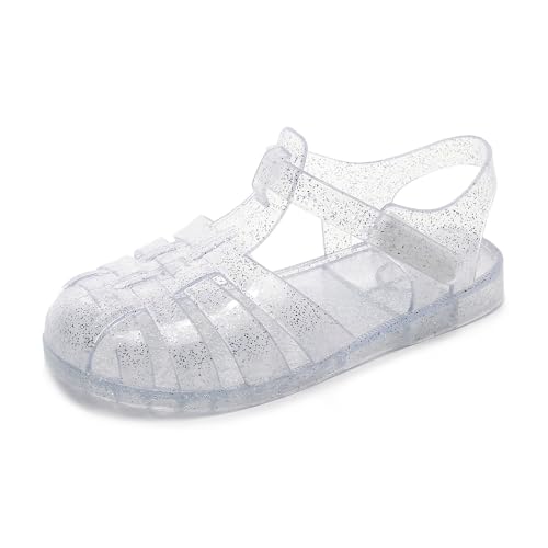 Princess Costumes Jelly Flats Shoes, Cosplay Birthday Party Dress Up Sandals for Little Girls, Toddler or Kids