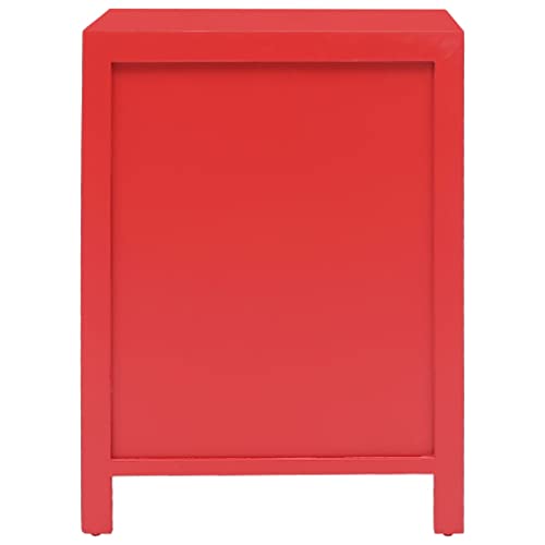 Table de Nuit Orientale Rouge : Rangement Compact pour Chambre Encombrée - 5