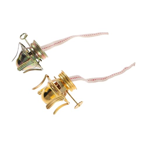 Yardenfun 2 Piezas Kerosene Lamp Burner Parts Metal Wick Adjuster Vintage Four-Claw Holder Socket Adjustable Brightness Replacement For Oil Lanterns Outdoor Emergency
