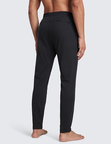 CRZ YOGA Mens Cloud Jersey Lightweight Sweatpants 30" Workout Casual Lounge Open Bottom Pants with Zipper Pockets2