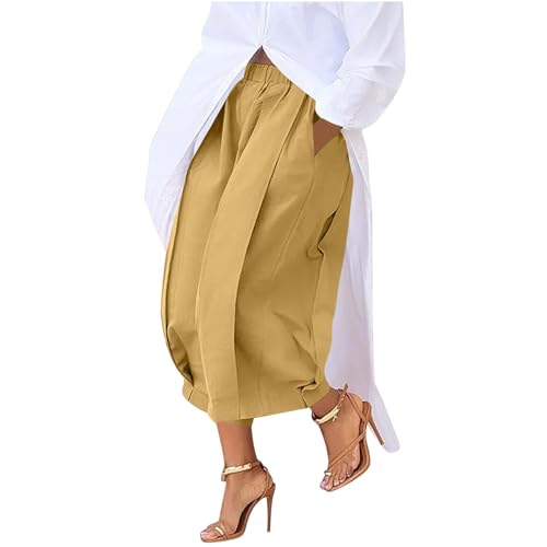 Women's Wide Leg Palazzo Pants 2025 Trendy High Waisted Flowy Trendy Crop Pant Casual Trousers with Pockets