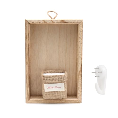 KINHARD Maceta Pared, Madera Macetas Colgantes, Marco de Fotos Forma Jarrones Decorativos, 23 x 15,5 cm Jarrones de Pared de Madera, con Ganchos, para Sala de Estar, Dormitorio, Estudio