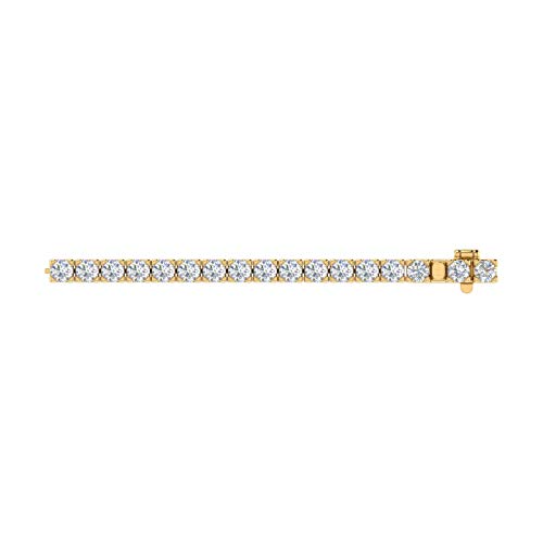 Image of 2 to 7 Carat Natural Diamond Tennis Bracelet for Women in 14K Gold (7 Inch) - IGI Certified (I1-I2 Clarity)